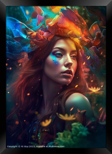 Fantasy Colourful Portrait Framed Print by Craig Doogan Digital Art