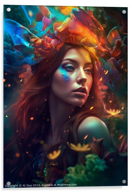 Fantasy Colourful Portrait Acrylic by Craig Doogan Digital Art