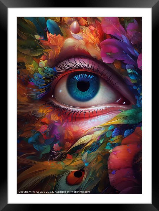 Abstract Colourful Eye Macro Framed Mounted Print by Craig Doogan Digital Art