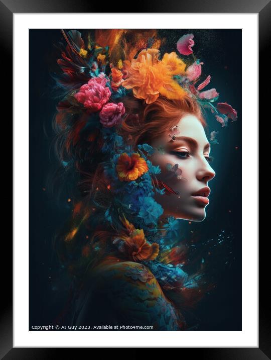 Fantasy Colour Portrait Framed Mounted Print by Craig Doogan Digital Art