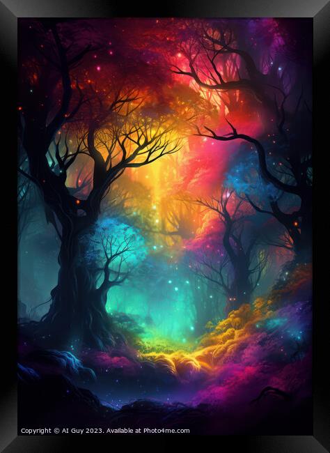 Rainbow Woodland Art Framed Print by Craig Doogan Digital Art