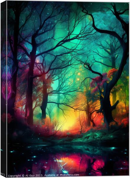Rainbow Forest Art Canvas Print by Craig Doogan Digital Art