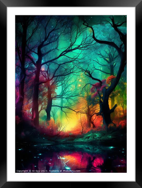 Rainbow Forest Art Framed Mounted Print by Craig Doogan Digital Art