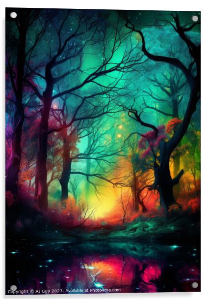Rainbow Forest Art Acrylic by Craig Doogan Digital Art
