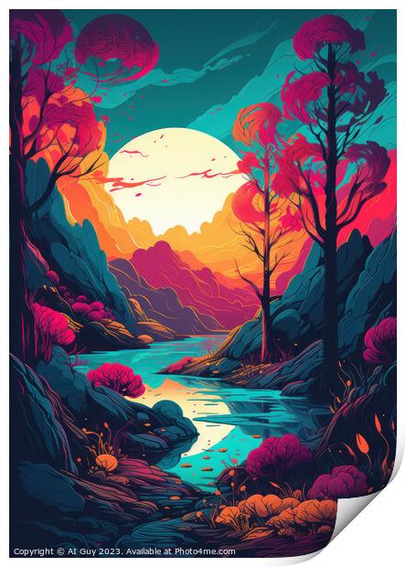 Abstract Colourful Land Print by Craig Doogan Digital Art