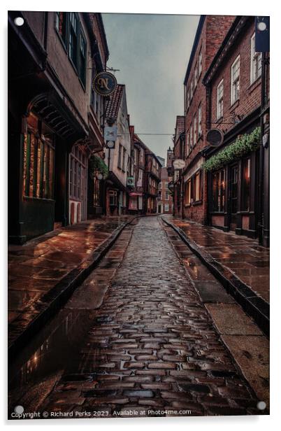 Rainy Days in the streets of York Acrylic by Richard Perks