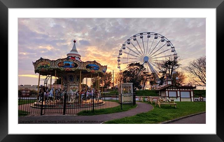 Carousel and Big Wheel Southport Framed Mounted Print by Michele Davis