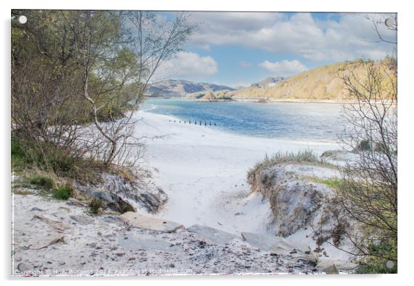 Scottish Serenity: Camusdarach Beach Acrylic by Holly Burgess