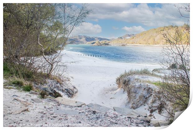 Scottish Serenity: Camusdarach Beach Print by Holly Burgess