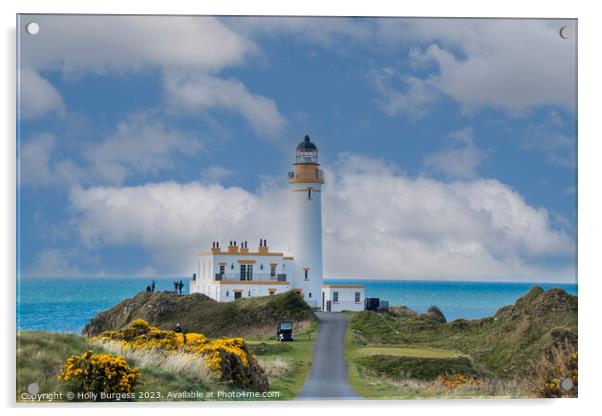 'Turnberry Lighthouse: A Scottish Coastal Beacon' Acrylic by Holly Burgess