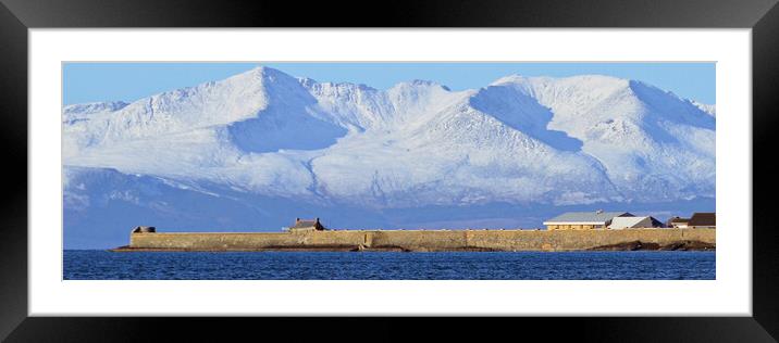 Sunny Saltcoats, harbour walls and Arran Framed Mounted Print by Allan Durward Photography