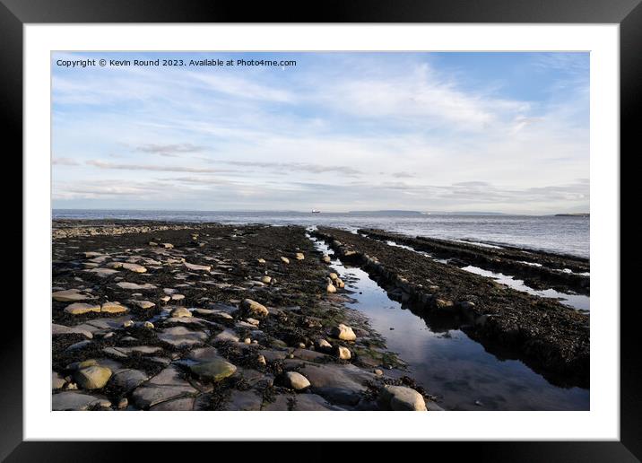 Lavernock point coast Framed Mounted Print by Kevin Round