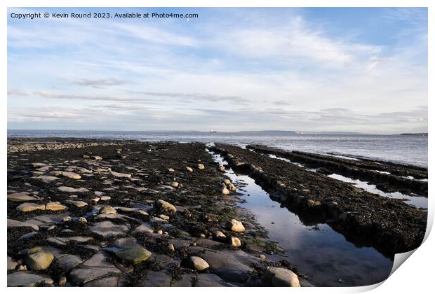 Lavernock point coast Print by Kevin Round