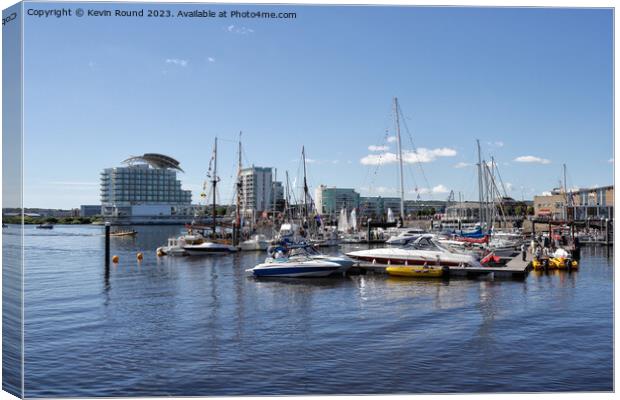 Cardiff Bay Summer Boats Canvas Print by Kevin Round