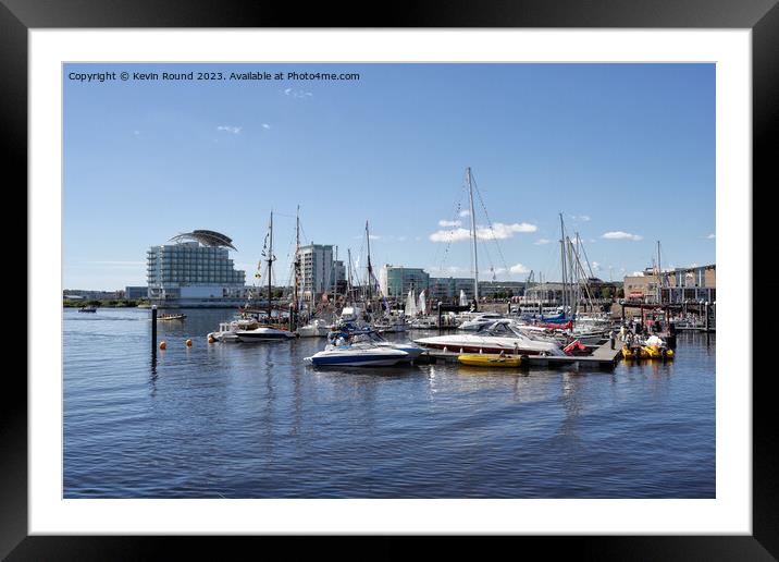 Cardiff Bay Summer Boats Framed Mounted Print by Kevin Round