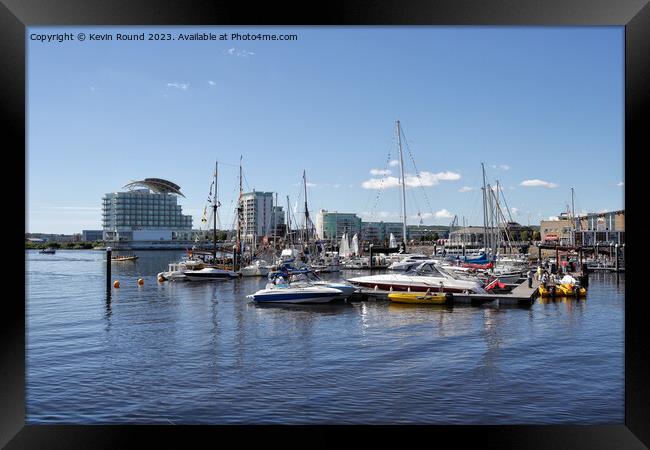Cardiff Bay Summer Boats Framed Print by Kevin Round
