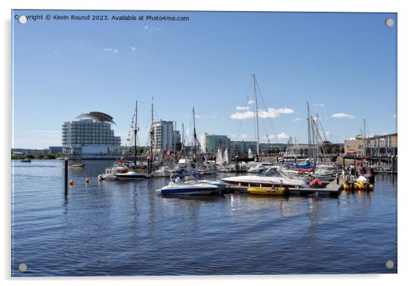 Cardiff Bay Summer Boats Acrylic by Kevin Round