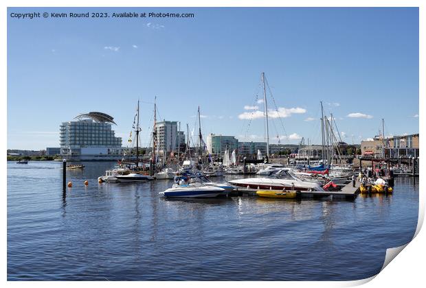 Cardiff Bay Summer Boats Print by Kevin Round