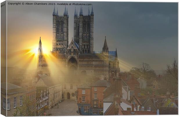 Lincoln Cathedral Sunrise Canvas Print by Alison Chambers