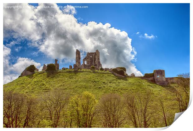Majestic Ruins of Corfe Castle Print by Derek Daniel