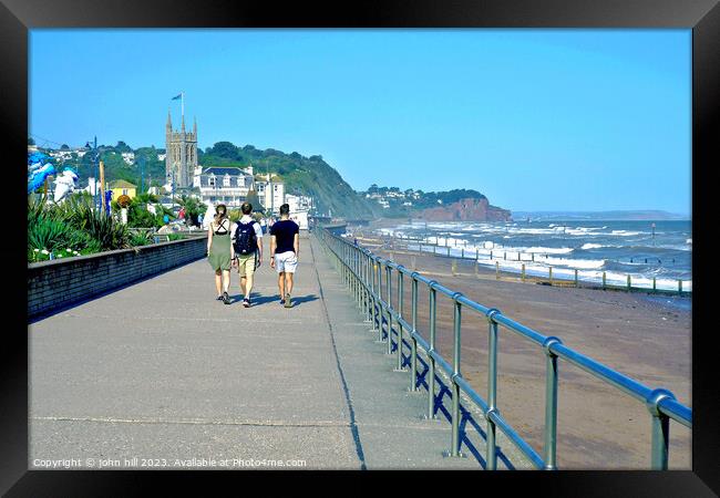 Promenade walk, Teignmouth, Devon, UK. Framed Print by john hill