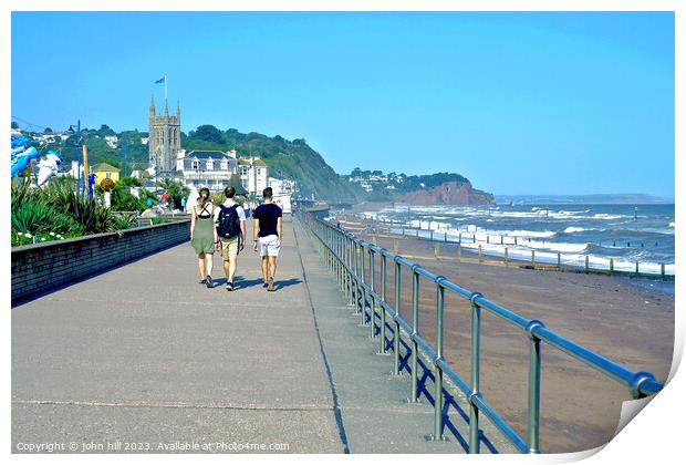 Promenade walk, Teignmouth, Devon, UK. Print by john hill
