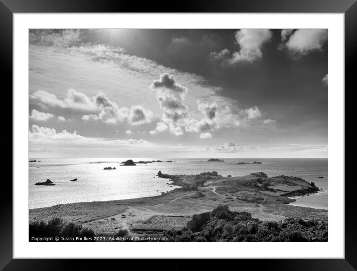 Samson Hill view, Bryher, Isles of Scilly Framed Mounted Print by Justin Foulkes
