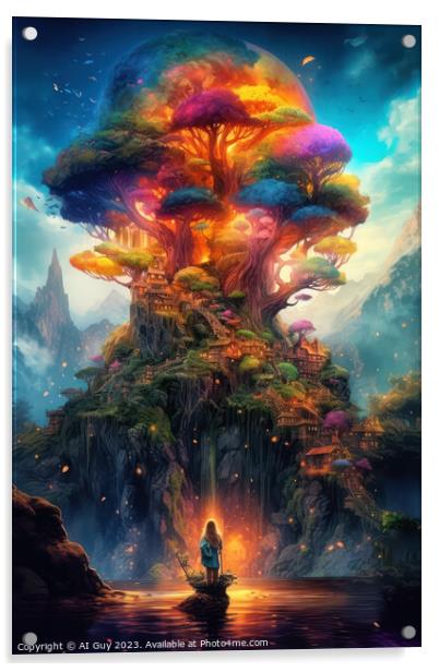 Fantasy Colourful Land Acrylic by Craig Doogan Digital Art