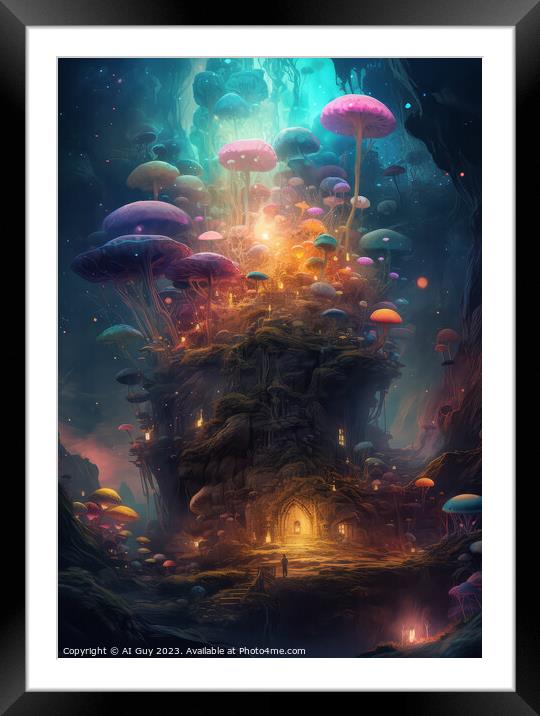 Fantasy Mushroom World Framed Mounted Print by Craig Doogan Digital Art