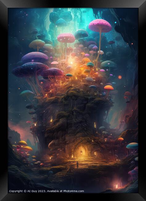 Fantasy Mushroom World Framed Print by Craig Doogan Digital Art