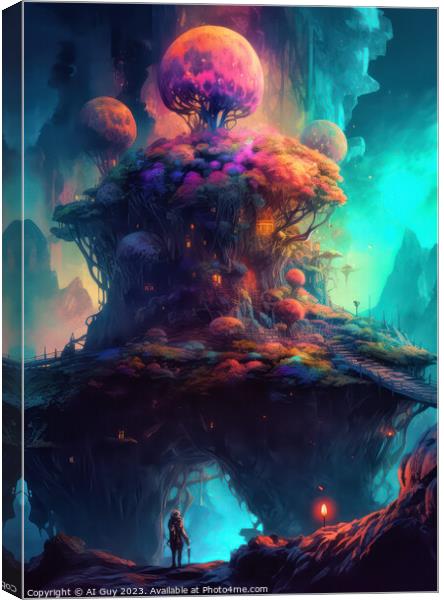 Fantasy Colourful World Canvas Print by Craig Doogan Digital Art
