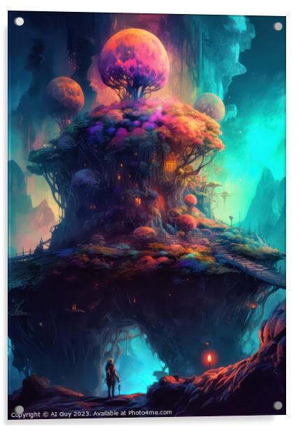 Fantasy Colourful World Acrylic by Craig Doogan Digital Art