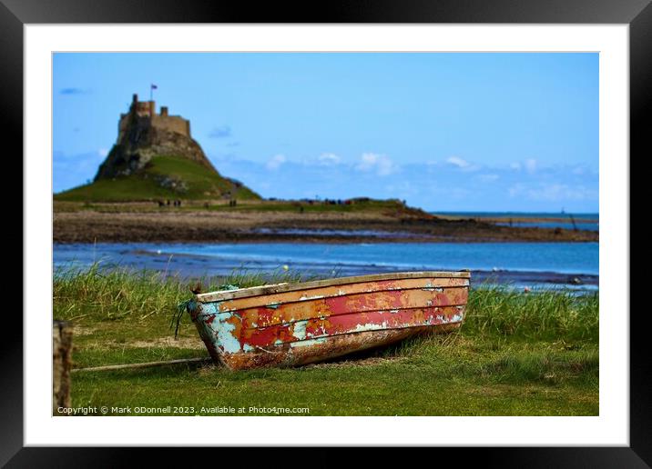 Holy Island boat Framed Mounted Print by Mark ODonnell