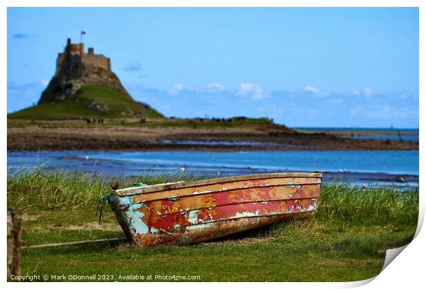 Holy Island boat Print by Mark ODonnell