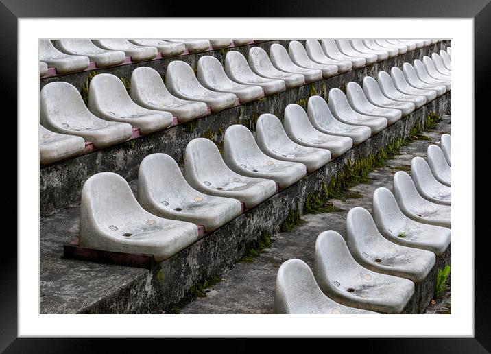 Old Stadium Seats Abstract Background Framed Mounted Print by Artur Bogacki