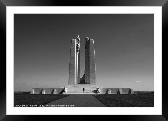 Canadian National Memorial, Vimy Ridge, Monochrome Framed Mounted Print by Imladris 