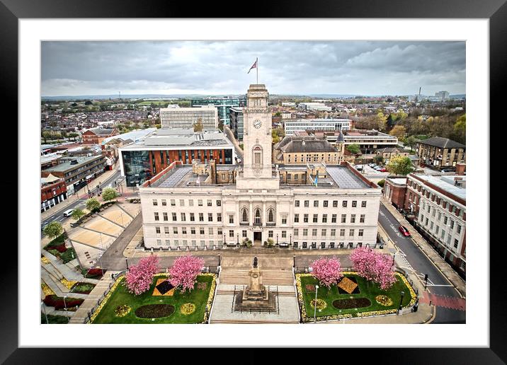 Barnsley Town Hall Blossom Framed Mounted Print by Apollo Aerial Photography