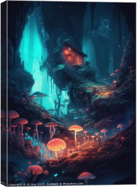 Magic Mushroom House Canvas Print by Craig Doogan Digital Art