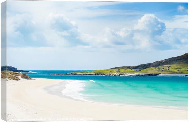 Scarp from Traigh Mheilein, Isle of Harris, Outer Hebrides Canvas Print by Justin Foulkes