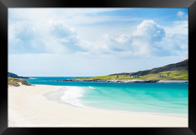 Scarp from Traigh Mheilein, Isle of Harris, Outer Hebrides Framed Print by Justin Foulkes