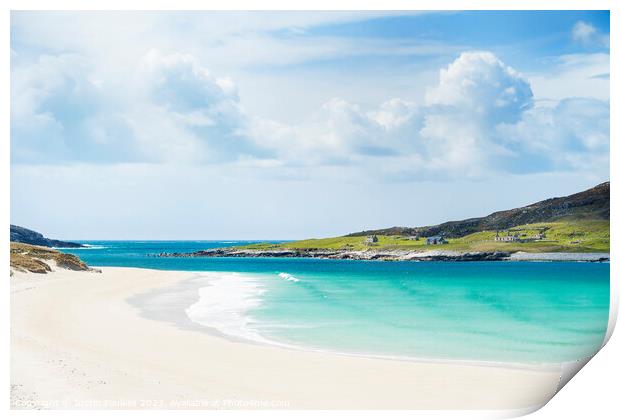Scarp from Traigh Mheilein, Isle of Harris, Outer Hebrides Print by Justin Foulkes