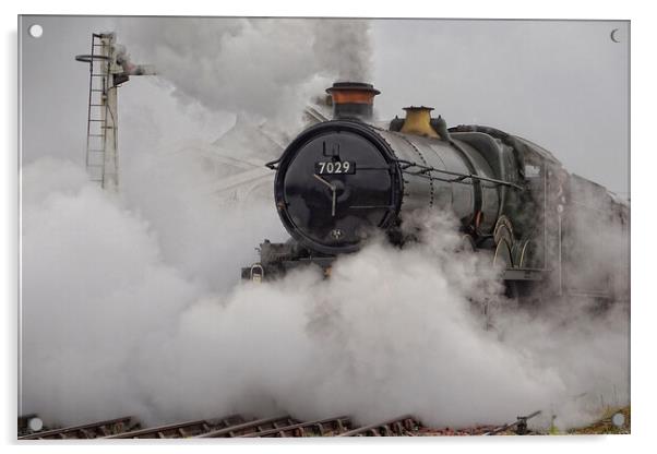 Steam locomotive 7029 Clun Castle Acrylic by David Birchall
