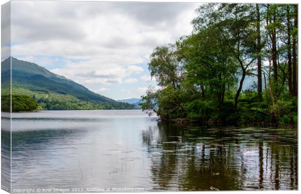 Shimmering Loch Eck Canvas Print by RJW Images