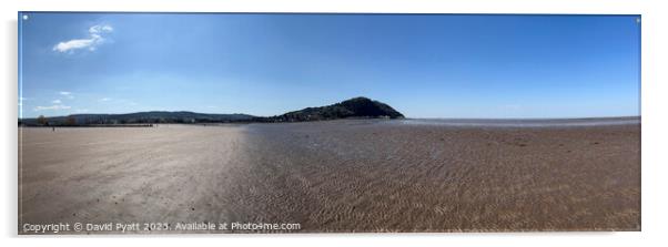 Minehead Beach Panorama Acrylic by David Pyatt