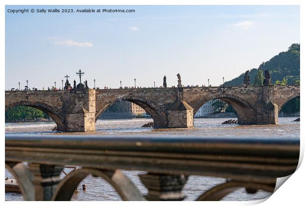 The Charles Bridge, Prague Print by Sally Wallis