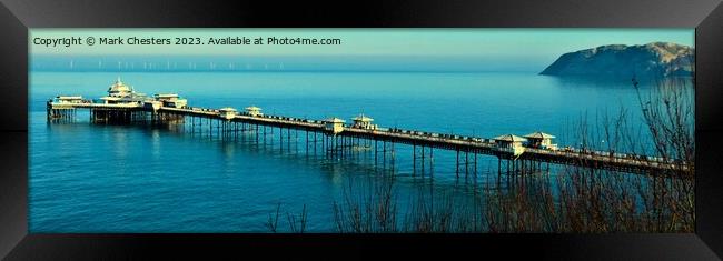Llandudno pier from the toll road Framed Print by Mark Chesters