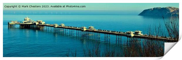 Llandudno pier from the toll road Print by Mark Chesters