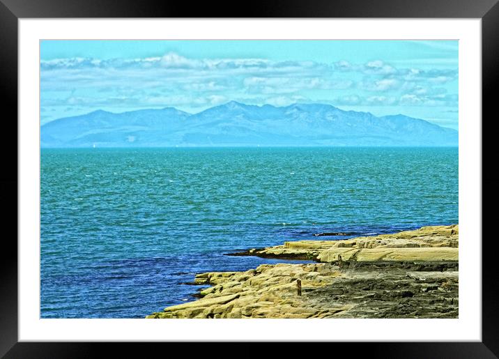 Mountains on Arran viewed from Troon Framed Mounted Print by Allan Durward Photography