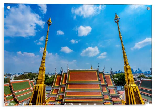 Spires Hall Loha Prasat Hall Wat Ratchanaddaram Worawihan Bangko Acrylic by William Perry