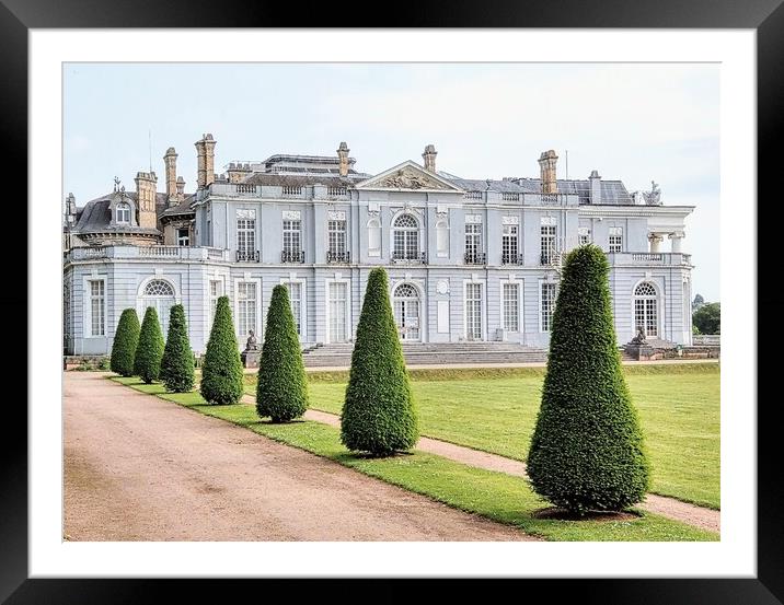 Elegant French Baroque-style Mansion Framed Mounted Print by Peter Lewis